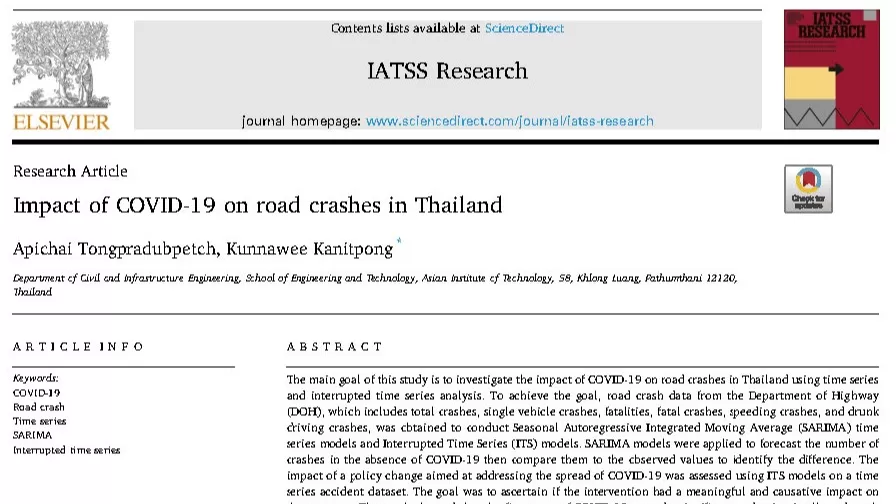 Impact of COVID-19 on road crashes in Thailand
